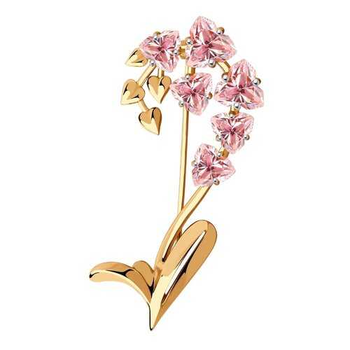 Брошь SOKOLOV из золота с фианитами Swarovski 81040009 в Кира Пластинина