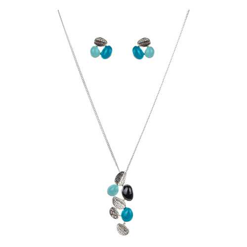 Комплект женский (колье, серьги) Shadore SAH-35298.20 голубой в Кира Пластинина