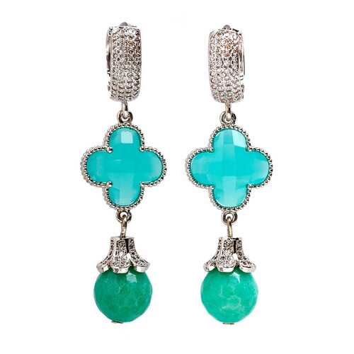 Серьги Beatrici Lux BL2450 голубые в Кира Пластинина