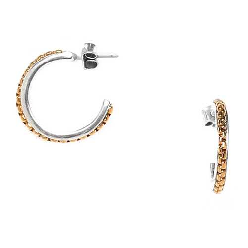 Серьги женские ORI TAO OT-12-29282 серебристые/золотистые в Кира Пластинина