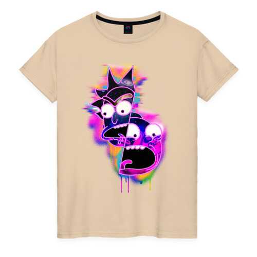 Футболка женская ВсеМайки Rick and Morty glitch бежевая 4XL в Кира Пластинина
