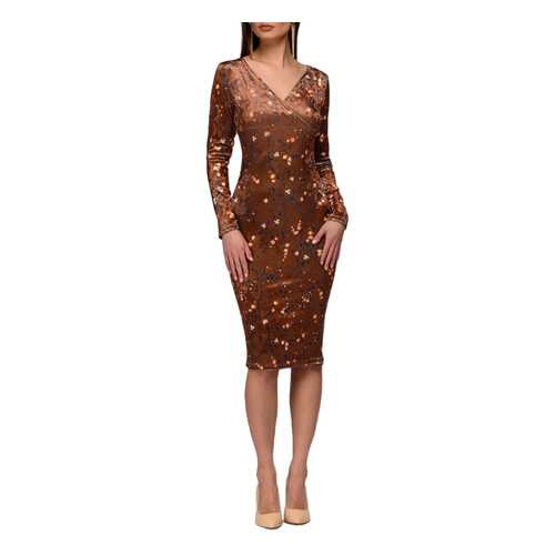 Платье женское D&M by 1001DRESS DM01233BR коричневое L в Кира Пластинина